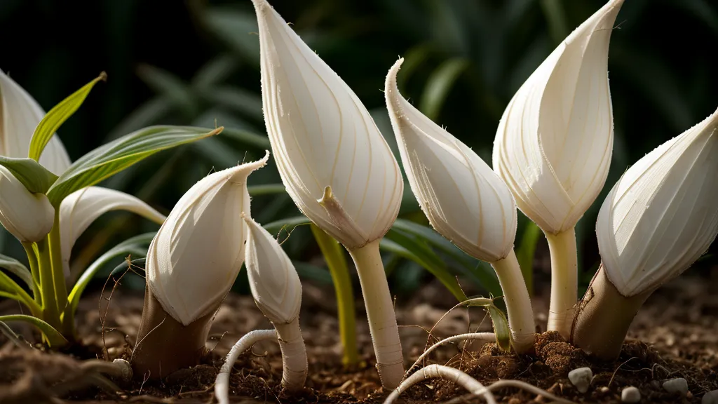 Detalle de raíces blancas creciendo en sustrato oscuro en una maceta