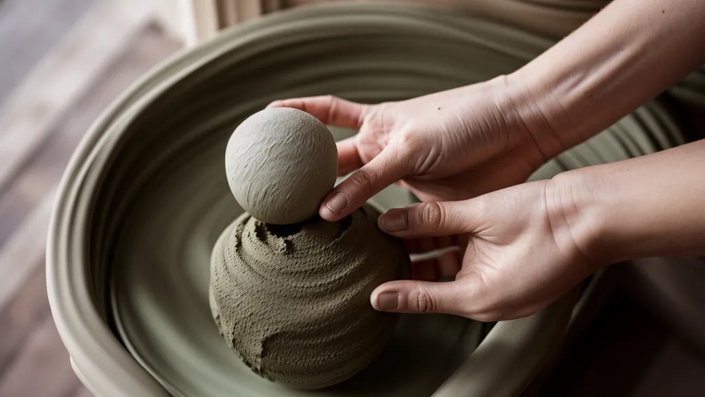 Manos de artesana dando forma a una bola de sustrato para kokedama